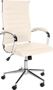 Sedia da ufficio in vera pelle - Sedia da ufficio - massimo comfort di seduta e design elegante | Colore: crema