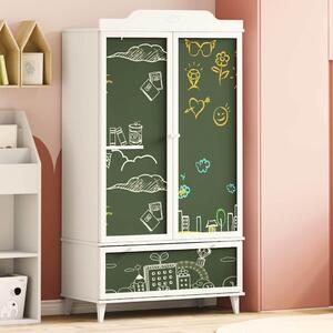 VidaXL Armadio lavagna con anta ROROS Bianco 90 x 45 x 165 cm