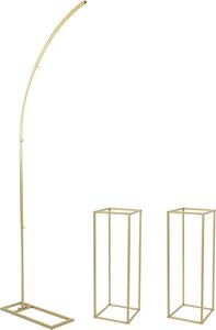 Set di portafiori, struttura metallica robusta, facile da installare, oro, M