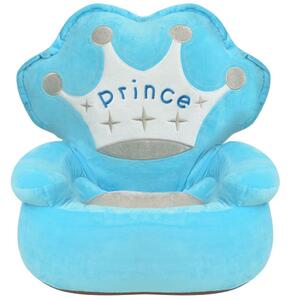 Poltrona per bambini in peluche Prince Blue