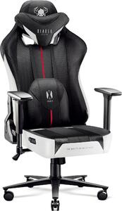 Diablo X-Player Gaming Chair Sedia da ufficio in tessuto 3D Braccioli Design ergonomico Cuscino collo/glutei Bianco/Nero King Size XL