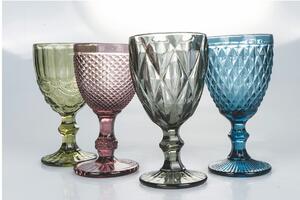 Bicchieri calici in vetro colorato set di 4 calici 300 ml