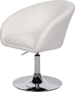 Sedia da pranzo HWC-F19, sedia da cucina girevole sedia da salotto, girevole regolabile in altezza ~ Pelle finta bianca