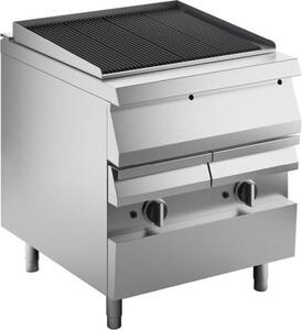 Barbecue a gas KBS Vaporgrill da 15 kW, con vaschetta d'acqua e rubinetto di scarico, scanalato, base chiusa