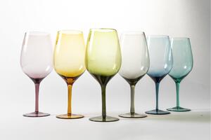 Bicchieri calici in vetro colorato set 6 calici 428 ml Happy Hour