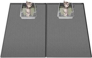 Azomor: grande tappetino in silicone per lettiere per gatti domestici con funzione di distribuzione della lettiera