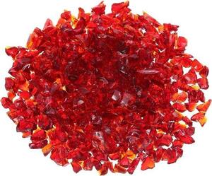 Pietre senza cristalli per caminetti, 6-9 mm - Lucidate - Riflettono la luce - Accessori per caminetti aperti - Accessori per focolari - Decorazioni per la casa - Decorazioni da giardino - Vasi - Architettura del paesaggio - Rosso
