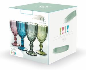Bicchieri calici in vetro colorato set 4 calici 300 ml Nobilis