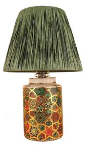 Lampada da tavolo verde con paralume in carta lavorata (altezza totale 38 cm) Alev – Opviq lights