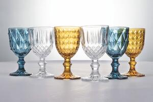 Bicchieri calici colorati in vetro set 6 calici 200 ml Loira