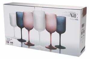 Bicchieri calici acqua e drink frosted in vetro satinato set 6 calici 450 ml Velvet