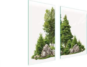 Piastre copri fornelli 2 pezzi 75x52 Copri piano cottura in Vetroceramica tagliere in vetro verde bosco