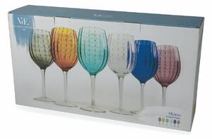 Bicchieri calici acqua bibite in vetro viola set 6 calici 300 ml Shiraz