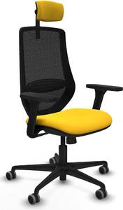 Sedia da ufficio Piqueras y Crespo modello D036G2W, colore giallo