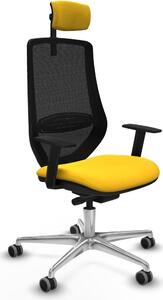 Sedia da ufficio Piqueras y Crespo modello D086G2W, colore giallo