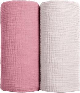 Set di lenzuola in morbido cotone per lettino gonfiabile - Traspirante e multifunzionale - 2 pezzi (rosa)
