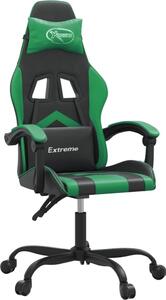 Sedia da Gaming Nera e Verde in Pelle finta