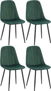 Set di quattro sedie da pranzo moderne - sedie da cucina - confortevole rivestimento in velluto