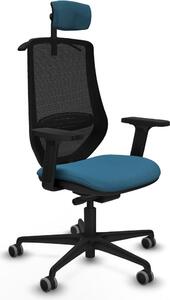 Sedia da ufficio Piqueras y Crespo modello D036G2H, colore nero e verde petrolio