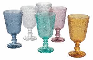 Bicchieri calici acqua bibite drink in vetro colorati set 6 calici 310 ml Classic Nouveau