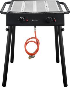 HENDI Xantos Black barbecue a gas, nero, 9,5kW, 770x710x(H)870mm