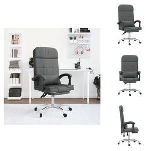 VidaXL Sedia da ufficio con funzione massaggio in tessuto grigio scuro - Sedie da ufficio