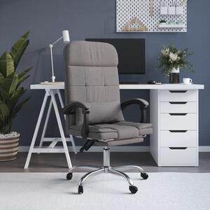 The Living Store Sedia da ufficio con funzione massaggio Tessuto Taupe