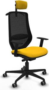 Sedia da ufficio Piqueras y Crespo modello D036G2H, colore giallo