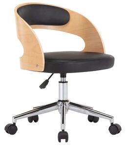 VidaXL Sedia da ufficio girevole, nero, legno curvato e Pelle finta
