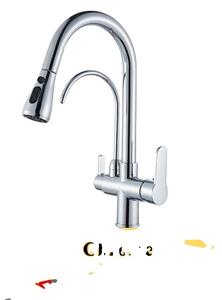 Rubinetto da cucina, acqua depurata, doppia maniglia, cromo A