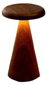 Lampada da tavolo LED colore naturale scuro con paralume in legno (altezza totale 21 cm) Sylva – Gingko