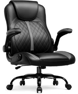 Sedia da gioco GTPLAYER con bracciolo ribaltabile, sedia da gioco con funzione dondolo, sedia da gioco ergonomica per computer con spugna ad alta densità grigia