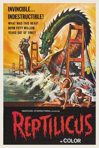 Stampa artistica Reptilicus Vintage Cinema Retro Movie Theatre Poster Horror Sci-Fi, (26.7 x 40 cm)