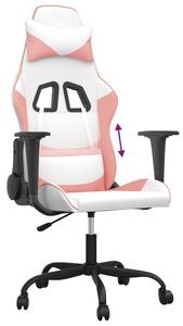 VidaXL Sedia da gioco in ecopelle bianca e rosa
