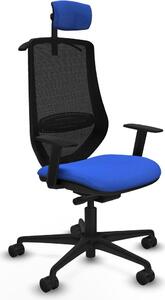 Sedia da ufficio Piqueras y Crespo modello D036N2H, colore blu