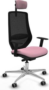 Sedia da ufficio Piqueras y Crespo modello D086G2W, colore rosa
