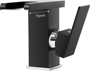 Rubinetto da lavabo, indicatore di temperatura a LED, struttura in ottone resistente, nero