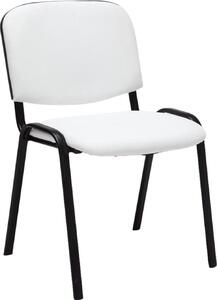 Sedia impilabile in Pelle finta - Sedia per riunioni - Seduta comoda, impilabile | Colore: bianco