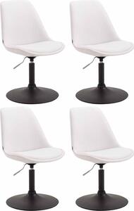 Set di 4 sedie da pranzo in Pelle finta - sedie - design moderno, seduta confortevole, colore: bianco | colore base: nero