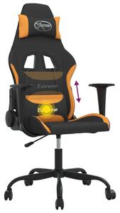 VidaXL Sedia da gioco con funzione massaggio in tessuto nero e arancione
