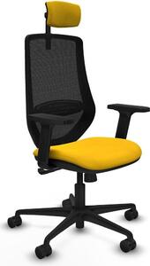 Sedia da ufficio Piqueras y Crespo modello D036N2W, colore giallo