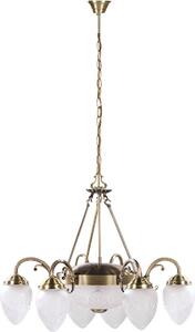 Rabalux 8636 Lampadario a 8 faretti Annabella, E27-E14, bronzo-argento-bianco, rotondo, classico, ø700 mm