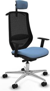 Sedia da ufficio Piqueras y Crespo modello D086N2H, colore blu cielo