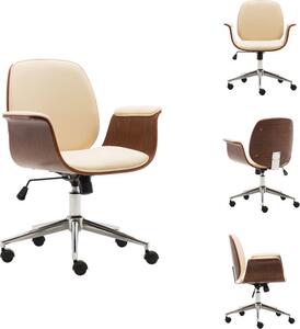 VidaXL Sedia da ufficio in legno curvato crema e Pelle finta - Sedie da ufficio