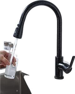 Rubinetto da cucina, comando a doppia maniglia, materiale acciaio inox, 04043PBWM Star Black