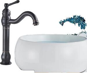 Rubinetto per lavabo, finitura ottone antico, facile installazione, bronzo nero H