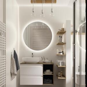 Specchio con illuminazione integrata bagno tondo L 85 x H 85 cm