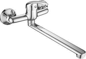 Miscelatore per lavabo a parete Kuchinox Pedro cromo con bocca mobile
