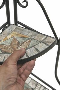 Angoliera chiudibile da esterno in ferro battuto con mosaico Trieste