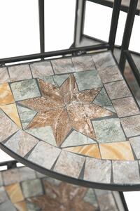 Angoliera chiudibile da esterno in ferro battuto con mosaico Trieste
